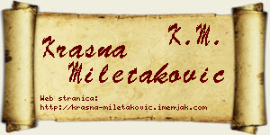 Krasna Miletaković vizit kartica